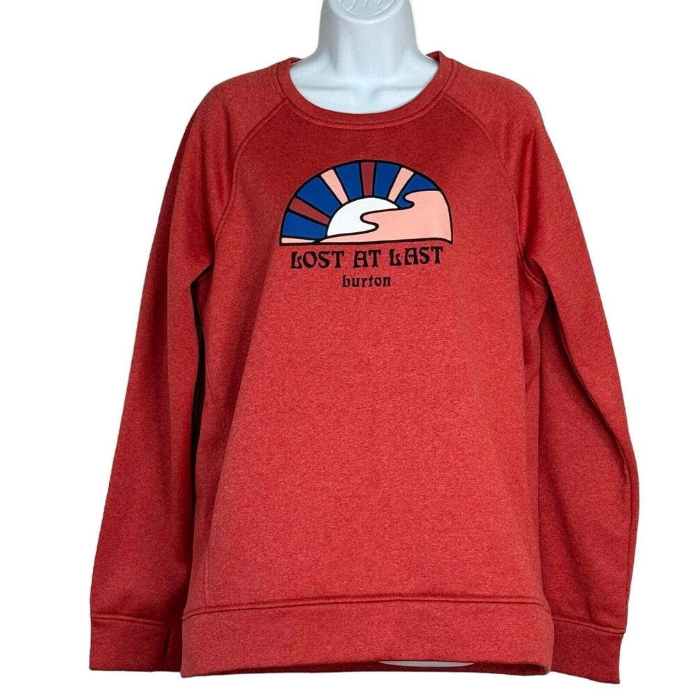 Burton Sweatshirt Women's Size L Red Graphic Hiking Outdoors Gorpcore